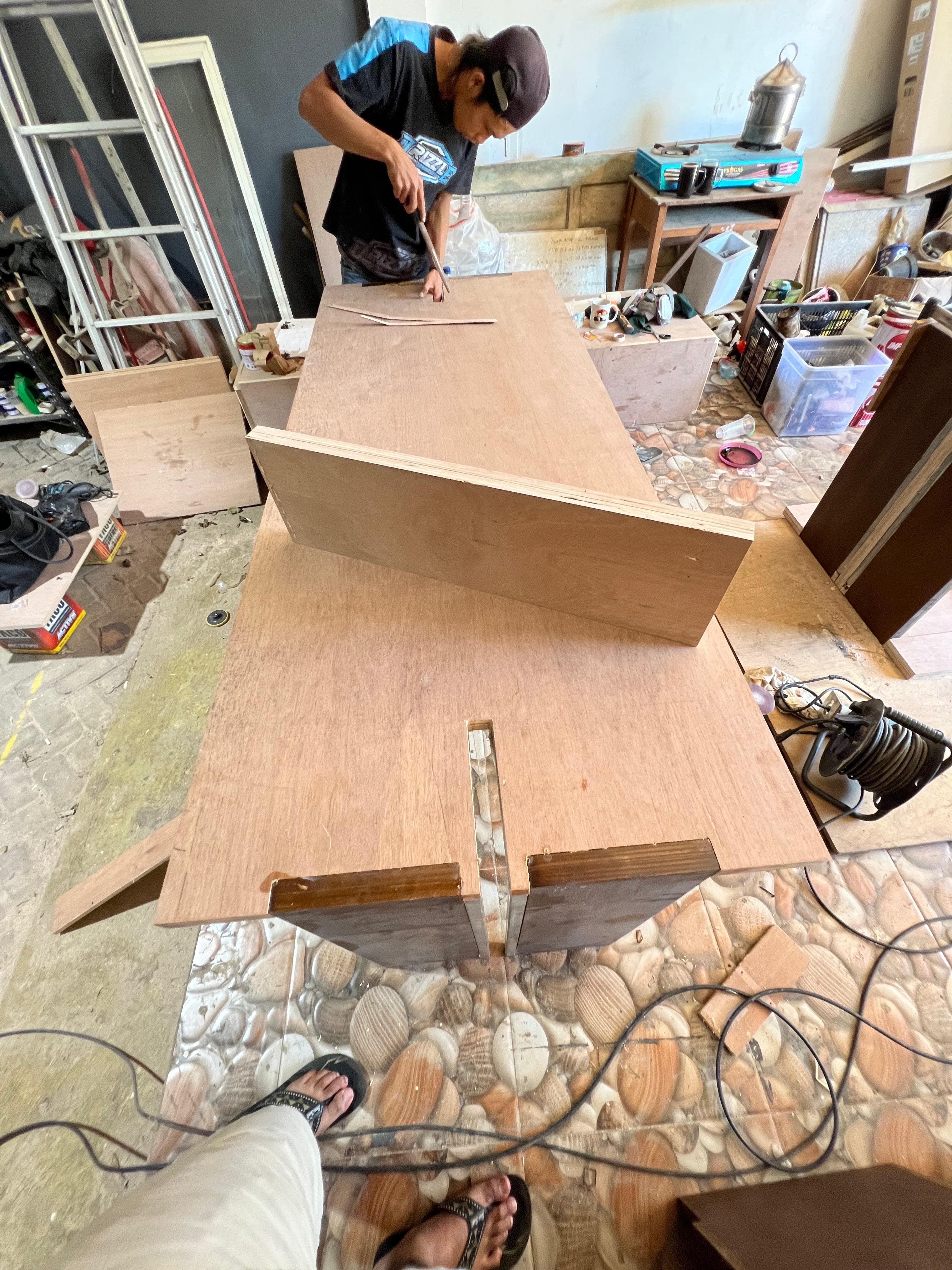 Solid Plywood Communal Workbench